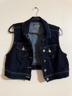 Torrid Dark Indigo Cropped Denim Vest